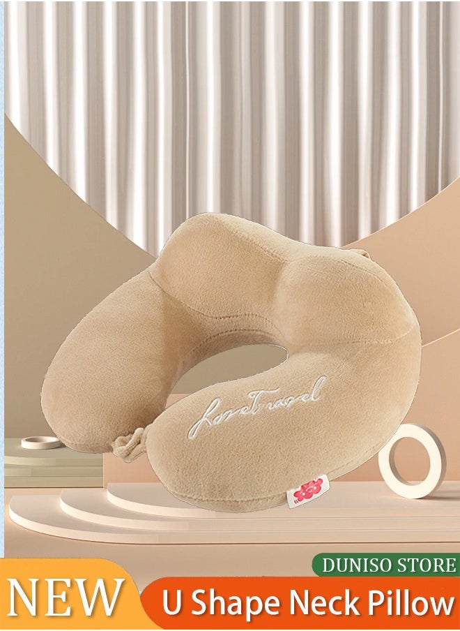 Travel Neck Pillow - Lightweight Fleece Casing Extra Comfort Memory Foam - U-Shaped Neck Pillow for Travelling, Beige - pzsku/ZC109F9A99A6B46CDF66DZ/45/_/1733814778/9bdf5233-375a-466b-bdb1-482215abb02f