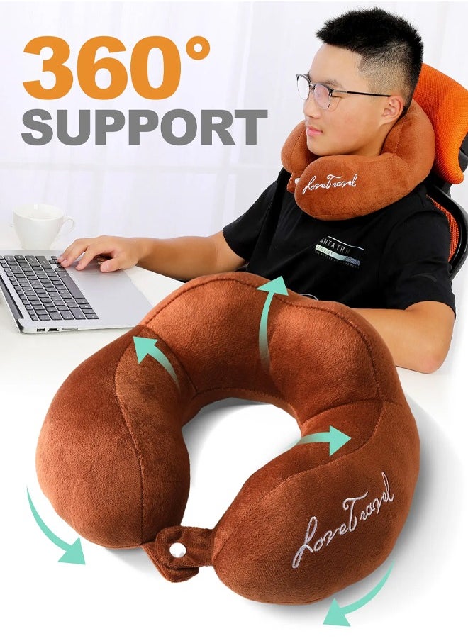 Travel Neck Pillow - Lightweight Fleece Casing Extra Comfort Memory Foam - U-Shaped Neck Pillow for Travelling, Beige - pzsku/ZC109F9A99A6B46CDF66DZ/45/_/1733814782/5f9396b1-022b-4007-9520-53db292740d4