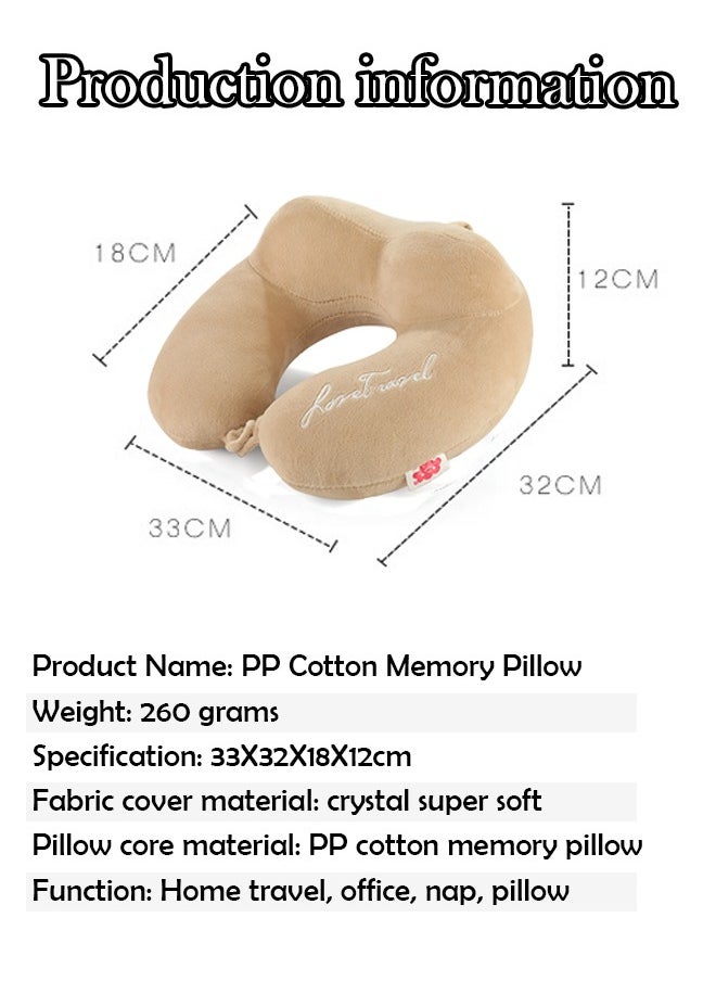 Travel Neck Pillow - Lightweight Fleece Casing Extra Comfort Memory Foam - U-Shaped Neck Pillow for Travelling, Beige - pzsku/ZC109F9A99A6B46CDF66DZ/45/_/1733814792/5bbe01b5-059a-4d9f-8e85-e9a33d478923