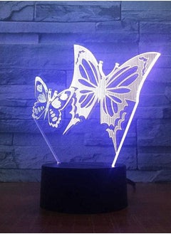 Butterfly Wings LED Multicolor Night Light 3D LED Acrylic Panel Stereo Illusion Table Desk Lamp Multicolor Bulbing Light With Touch 7/16 Colors
