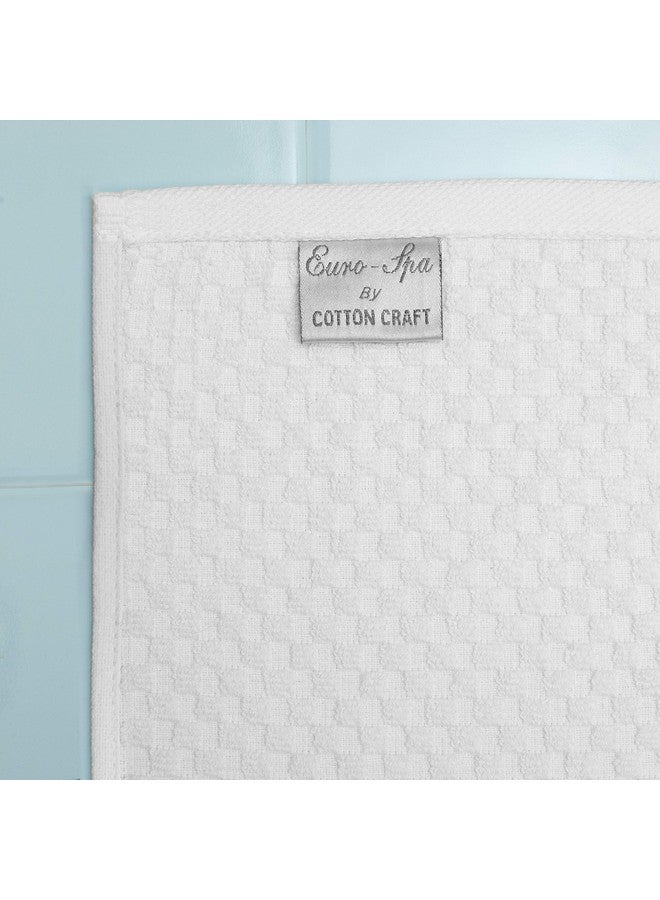 COTTON CRAFT- Euro Spa Set of 2 Luxury Waffle Weave Bath Sheets, Oversized Pure Ringspun Cotton, 35 inch x 70 inch, White - Image 2