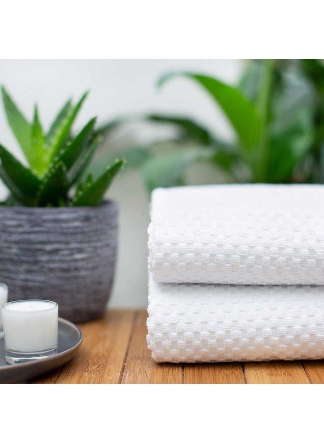 COTTON CRAFT- Euro Spa Set of 2 Luxury Waffle Weave Bath Sheets, Oversized Pure Ringspun Cotton, 35 inch x 70 inch, White - Image 4