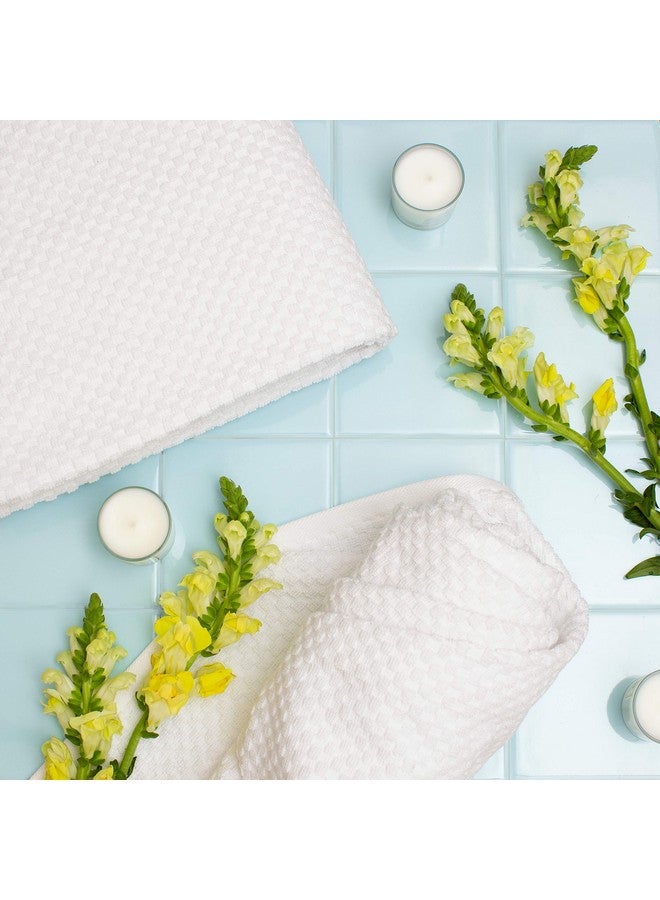 COTTON CRAFT- Euro Spa Set of 2 Luxury Waffle Weave Bath Sheets, Oversized Pure Ringspun Cotton, 35 inch x 70 inch, White - Image 5