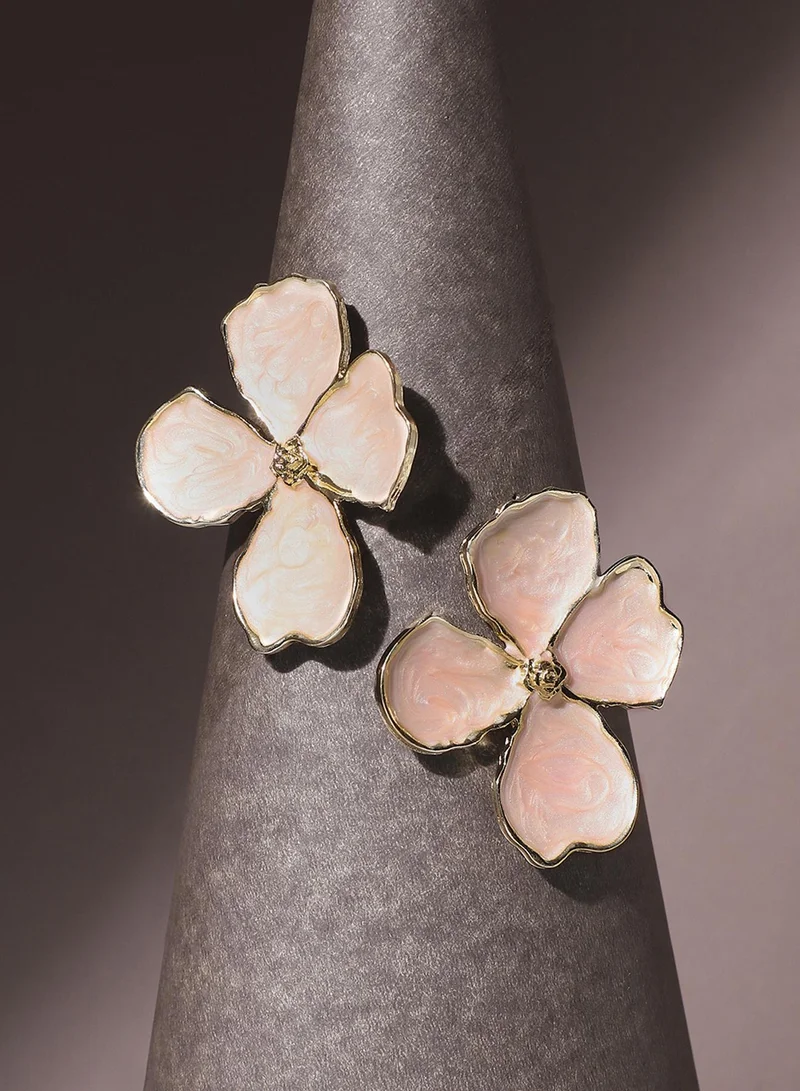 Sohi  Enamelled Flora Artificial Stud Earring Jewellery for Women | Best Price UAE