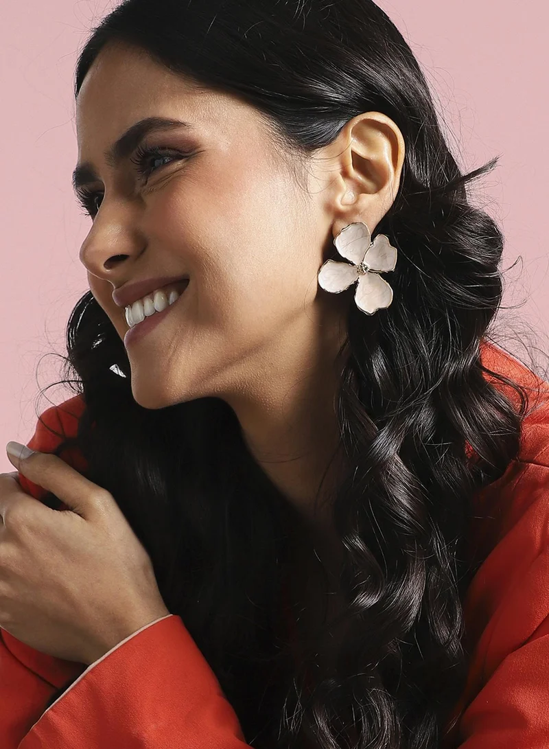 Sohi  Enamelled Flora Artificial Stud Earring Jewellery for Women | Best Price UAE