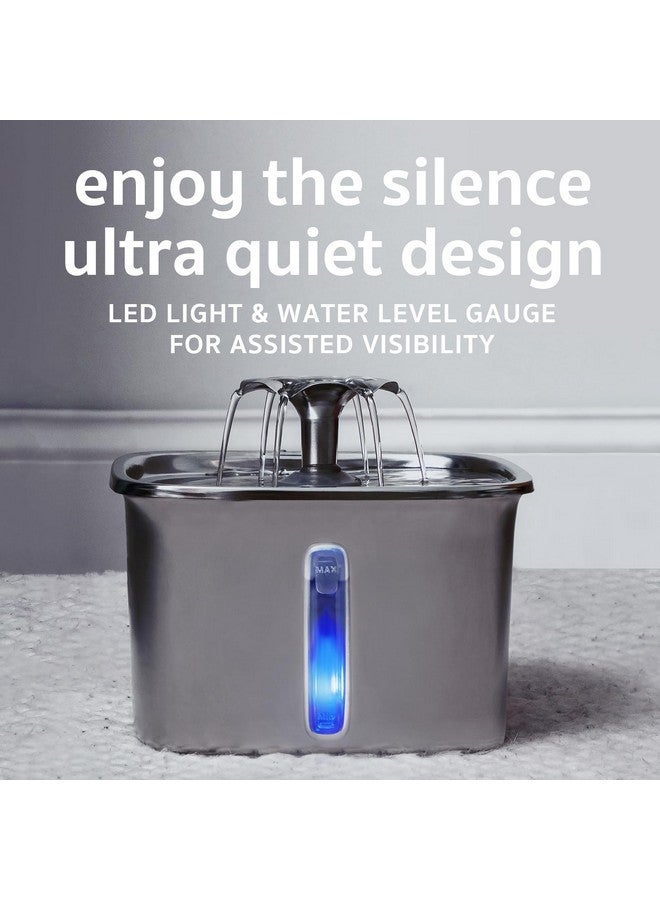 Veken Innovation Award Winner Stainless Steel Cat Water Fountain, 95Oz/2.8L Automatic Pet Fountain Dog Water Dispenser With Replacement Filters & Silicone Mat For Cats, Dogs, Multiple Pets (Silver) - Image 5