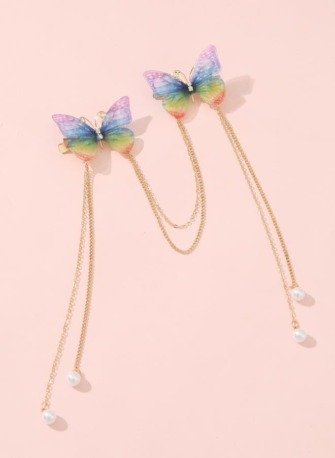 Take Two Butterfly Chain Hair Clip - Image 1