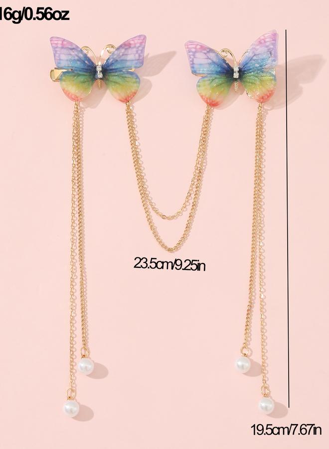 Take Two Butterfly Chain Hair Clip - Image 4