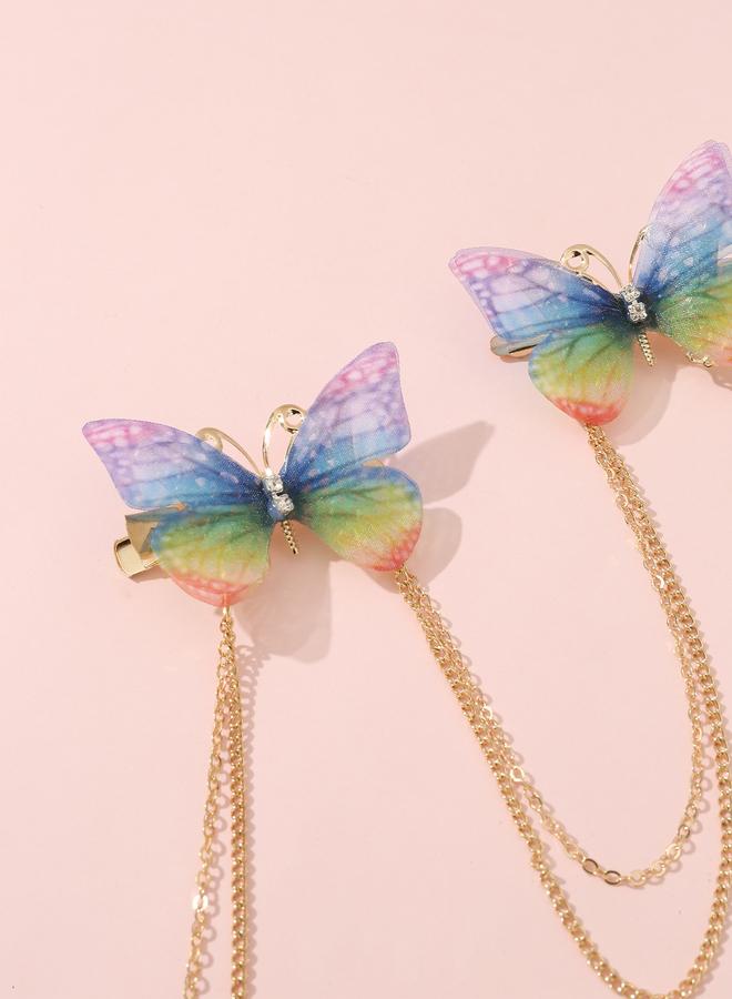 Take Two Butterfly Chain Hair Clip - Image 2