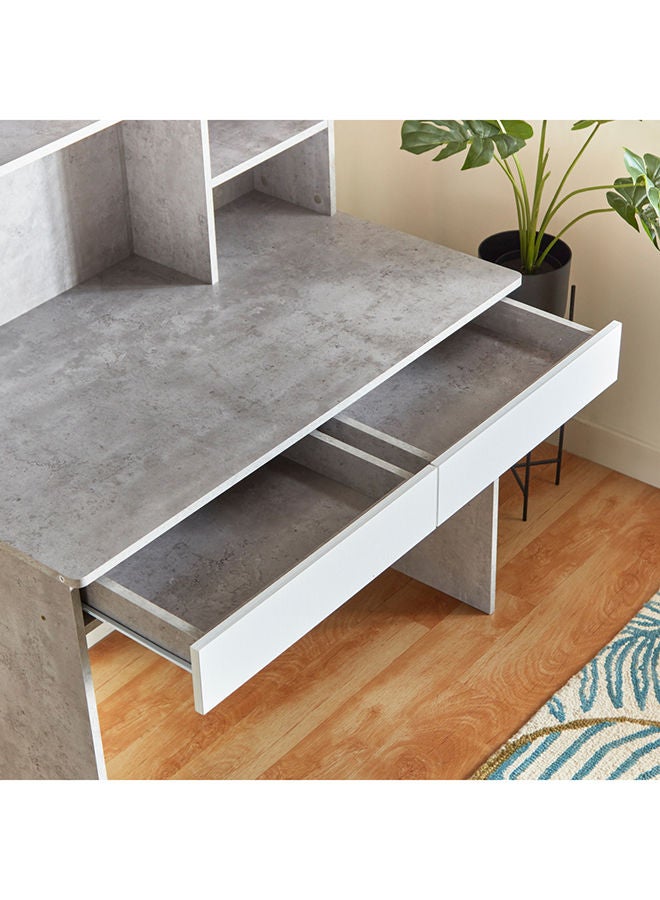Home Box Alford Patara Twin Drawer Study Desk With Hutch 105 x 134 x 59.5 cm  - Image 4