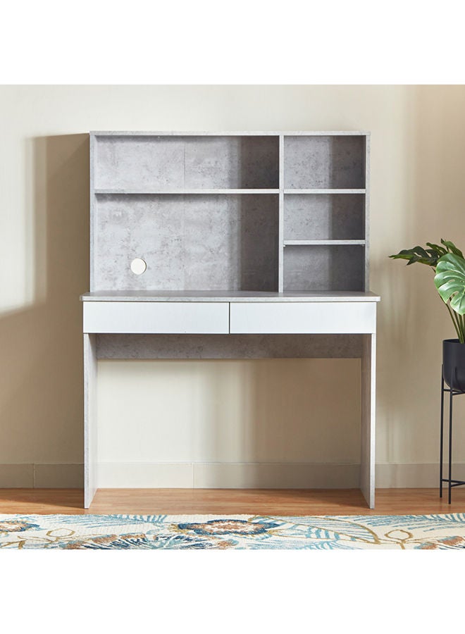 Home Box Alford Patara Twin Drawer Study Desk With Hutch 105 x 134 x 59.5 cm  - Image 3