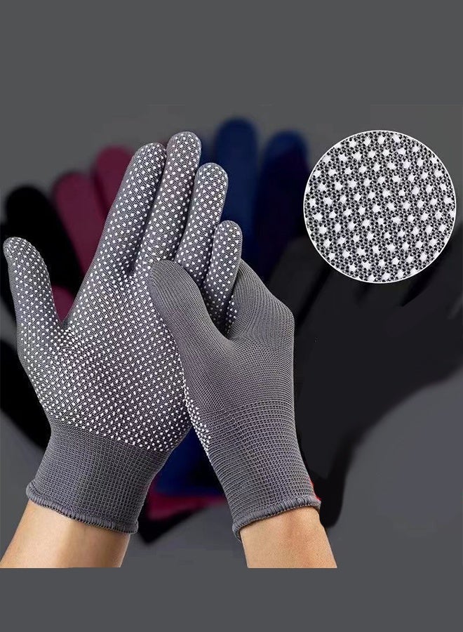 MANBO 10 Pairs Nylon Dot Gloves, Non-Slip Wear Resistant Working Gloves, Thin Labor Protection Gloves for Gardening, Driving & Daily Work - Image 3