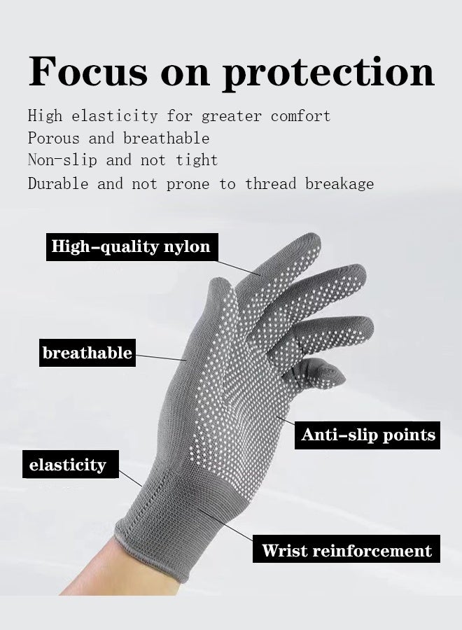 MANBO 10 Pairs Nylon Dot Gloves, Non-Slip Wear Resistant Working Gloves, Thin Labor Protection Gloves for Gardening, Driving & Daily Work - Image 2