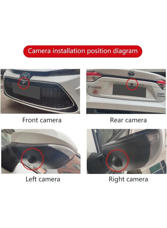 Vierex 360 Degree Panoramic Bird View Surround System Night Vision Camera Kit – AHD 720P/1080P 4-Way Backup Camera for Android Car Radios | Front, Rear, Left & Right View with Parking Assistance - Image 4