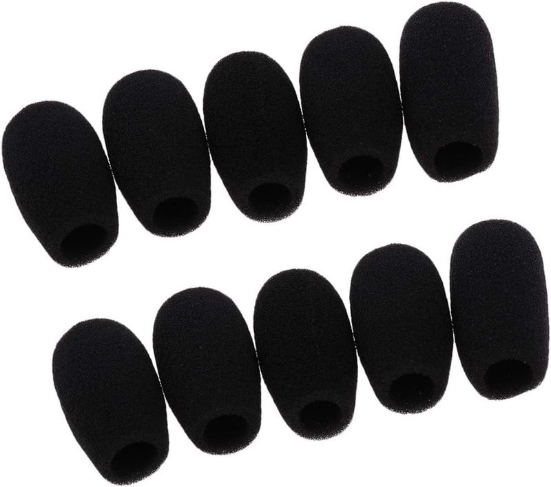 klarako 10pcs Black MIC Sponge Windscreen Covers for Conference Gooseneck Microphone - Image 1