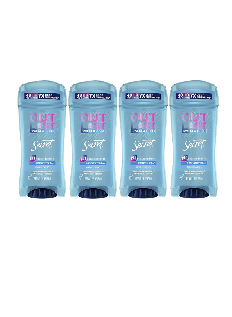 Secret Outlast Clear Gel Antiperspirant Deodorant for Women, Completely Clean, 2.6 oz (Pack of 4) - pzsku/ZC10A80E3C24ECA21F97CZ/45/_/1734442392/bf4e8d91-e84d-4104-91ab-033f2962ab00