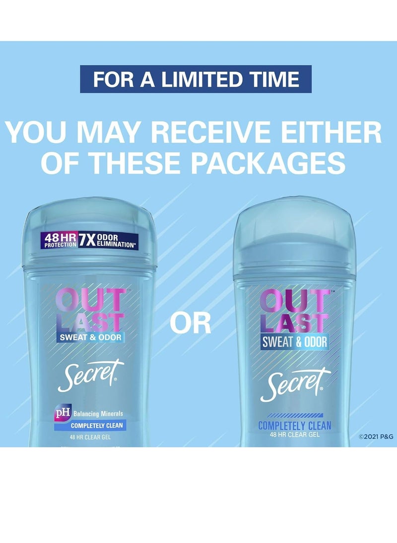 Secret Outlast Clear Gel Antiperspirant Deodorant for Women, Completely Clean, 2.6 oz (Pack of 4) - pzsku/ZC10A80E3C24ECA21F97CZ/45/_/1734442398/d239683a-93fd-461f-8b5c-81369297abe9