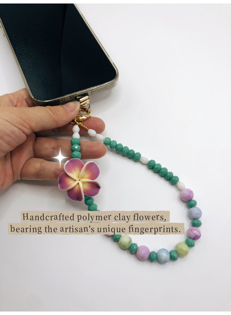 Handmade Crystal Phone Charm-Plumeria 1 - Image 4