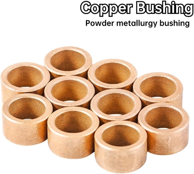 Copper Sleeve Bearing Sleeve Bushing 2/4PCS Inner Diameter 16mm Brass Bushing Powder Metallurgy Oil Bearing Copper Bushing Wear-Resistant Guide Bushing(16x20x12 4pcs) - Image 4