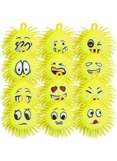 ArtCreativity Light Up Emoticon Spiky Puffer Balls Pack Of 12 Soft Squeeze Stress Relief Fidget Toys For Kids And Adults Calming Squeezy Sensory Balls For Autistic Children Birthday Party Favors  - Image 2