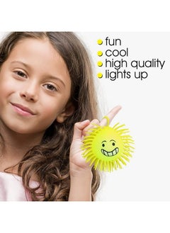 ArtCreativity Light Up Emoticon Spiky Puffer Balls Pack Of 12 Soft Squeeze Stress Relief Fidget Toys For Kids And Adults Calming Squeezy Sensory Balls For Autistic Children Birthday Party Favors  - Image 5