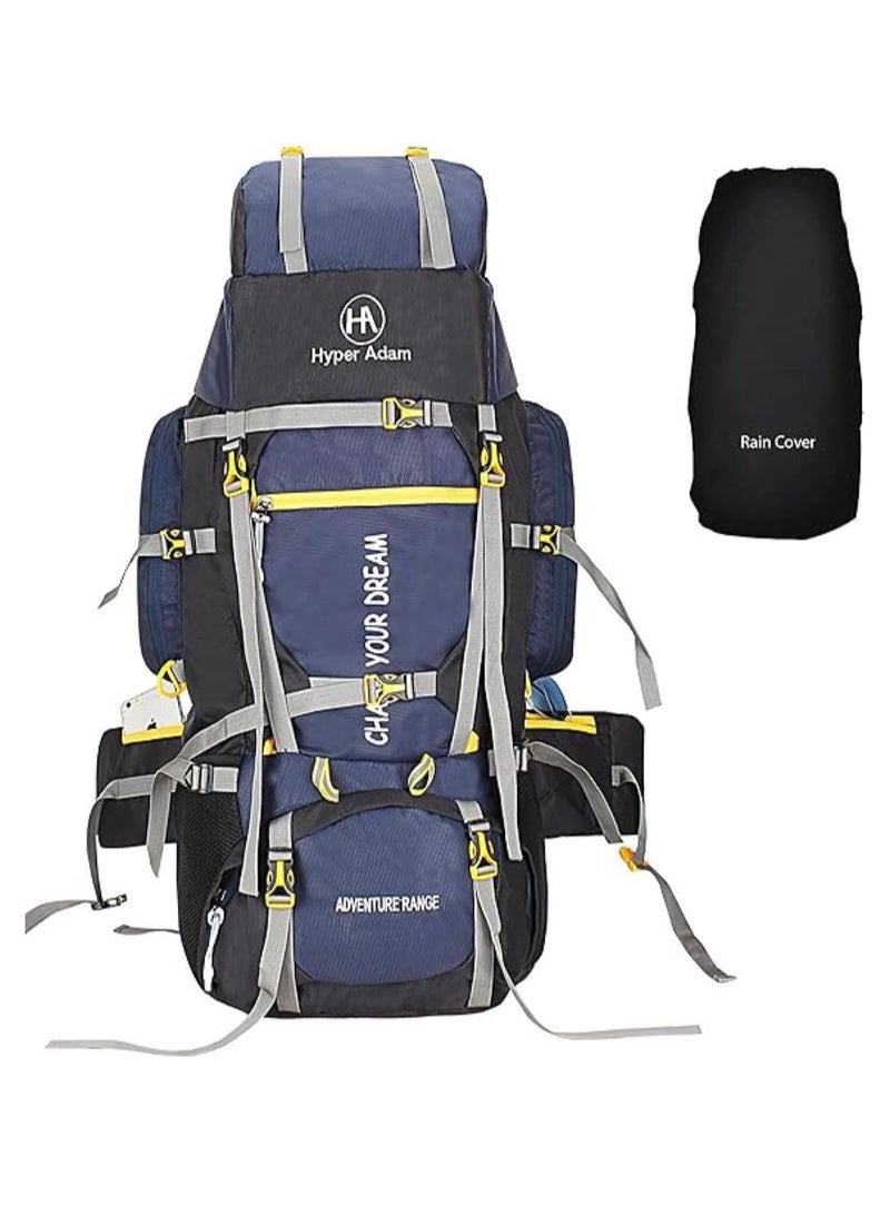 Hyper Adam TRAVEL BACKPACK FOR OUTDOOR SPORT HIKING TREKKING BAG CAMPING RUCKSACK - 80 L (Navy Blue) - Image 1