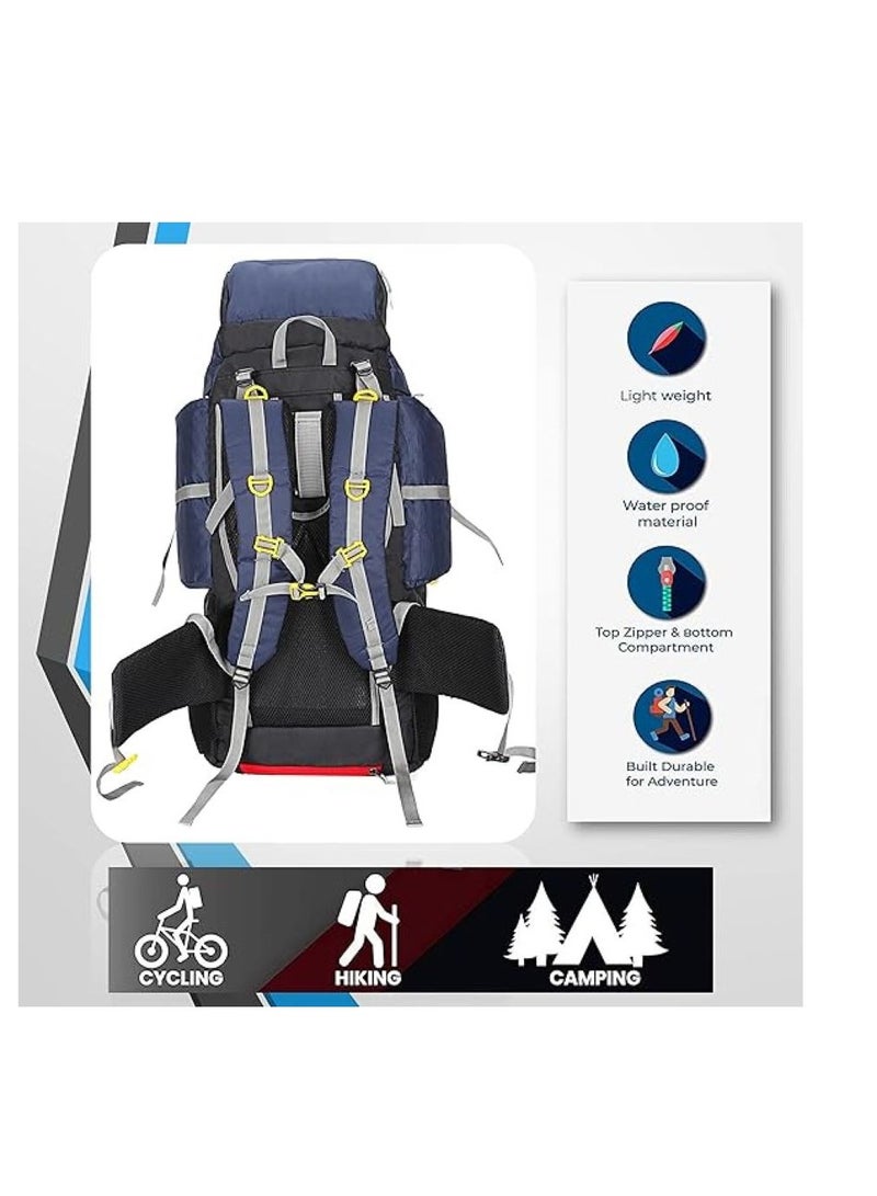 Hyper Adam TRAVEL BACKPACK FOR OUTDOOR SPORT HIKING TREKKING BAG CAMPING RUCKSACK - 80 L (Navy Blue) - Image 4