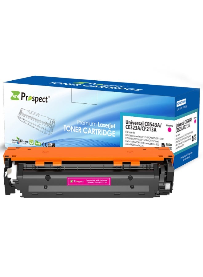 Prospect Toner 131A 128A 125A Magenta Laser Compatible with HP Models 131A CF213A / 128A CE323A / 125A CB543A Printers HP Color LaserJet CP1210/CP1215/CP1510/CP1515/CP1518/CP1525n /CP1525nw/CM1415fnw/CM1312/LaserJet Pro 200 color/M251nw/M276 (Magenta) - Image 1