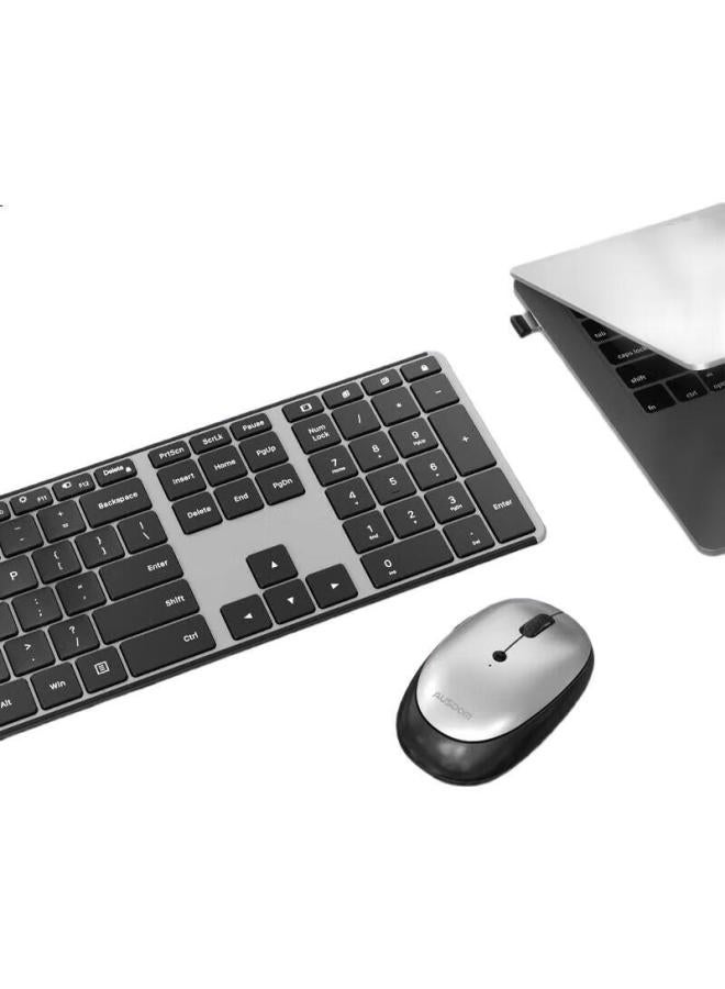AUSDOM Asdun Kam200 Wireless Office Keyboard And Mouse Set, Business Office Ultra-Thin Desktop Laptop 2.4G One-To Keyboard And Mouse Combo, Black - Image 1