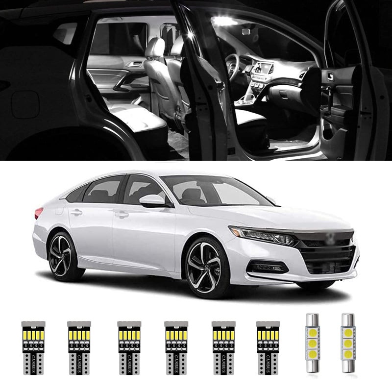 طقم أضواء LED داخلية فائق السطوع 14 قطعة لسيارة هوندا أكورد 2013 2014 2015 2016 2017 2018 2019 2020 2021 2022 جميع الطرازات