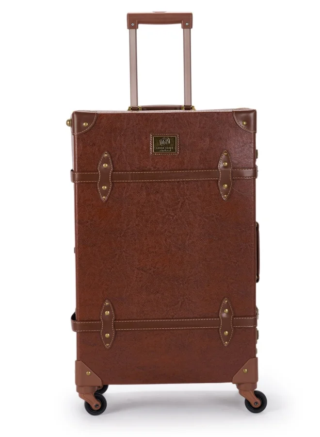 LIMRA Travel Bags Classic Leather Carry on Luggage 2 pcs Size 20/13 inch BROWN Color