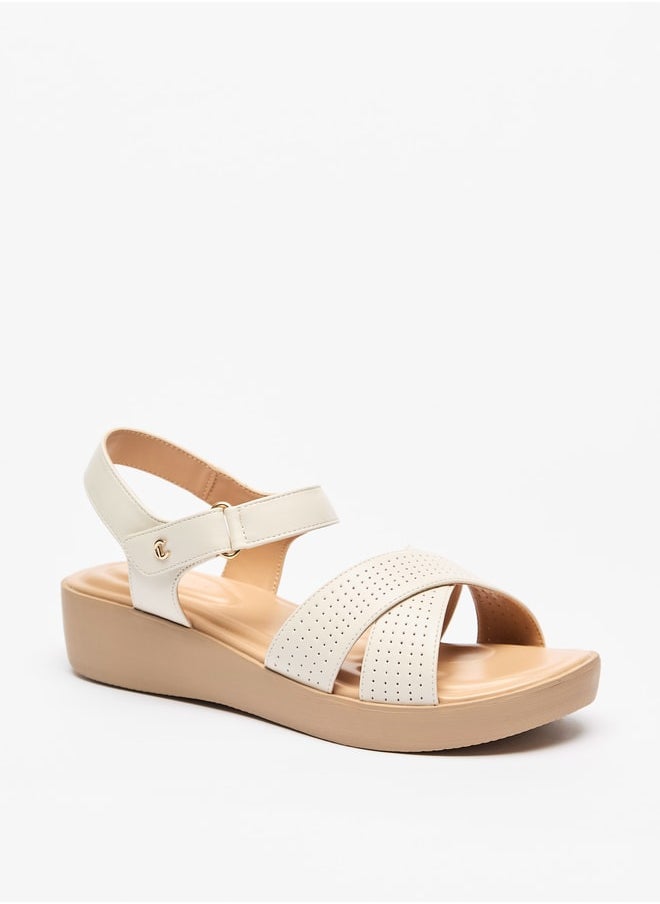 Le Confort - Women's Cross Strap Sandals with Hook and Loop Closure - Image 1