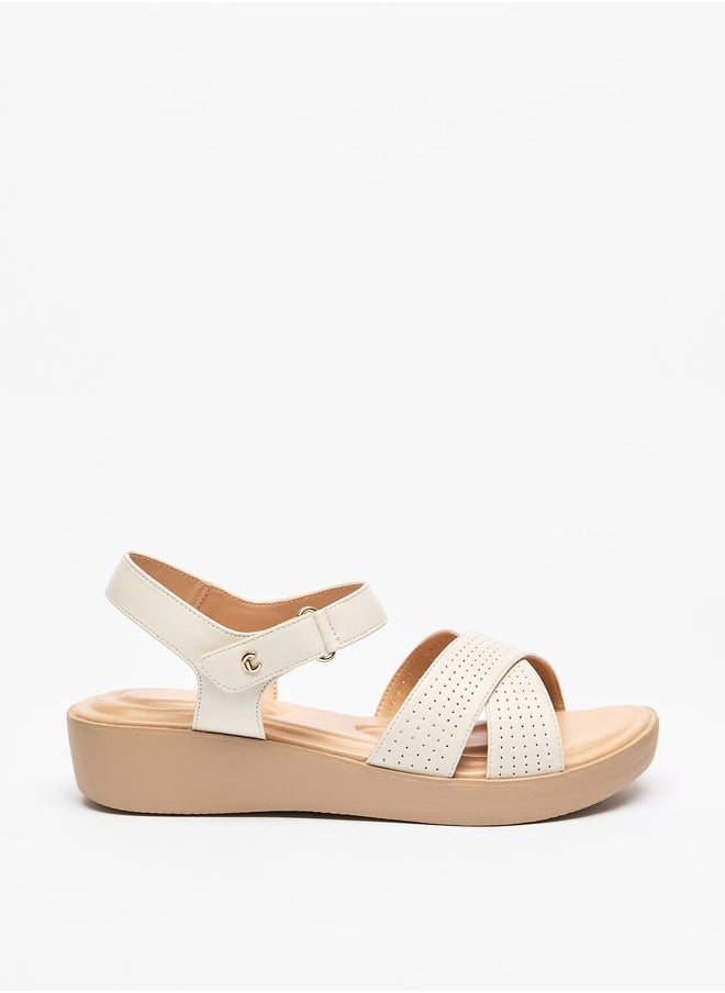 Le Confort - Women's Cross Strap Sandals with Hook and Loop Closure - Image 1