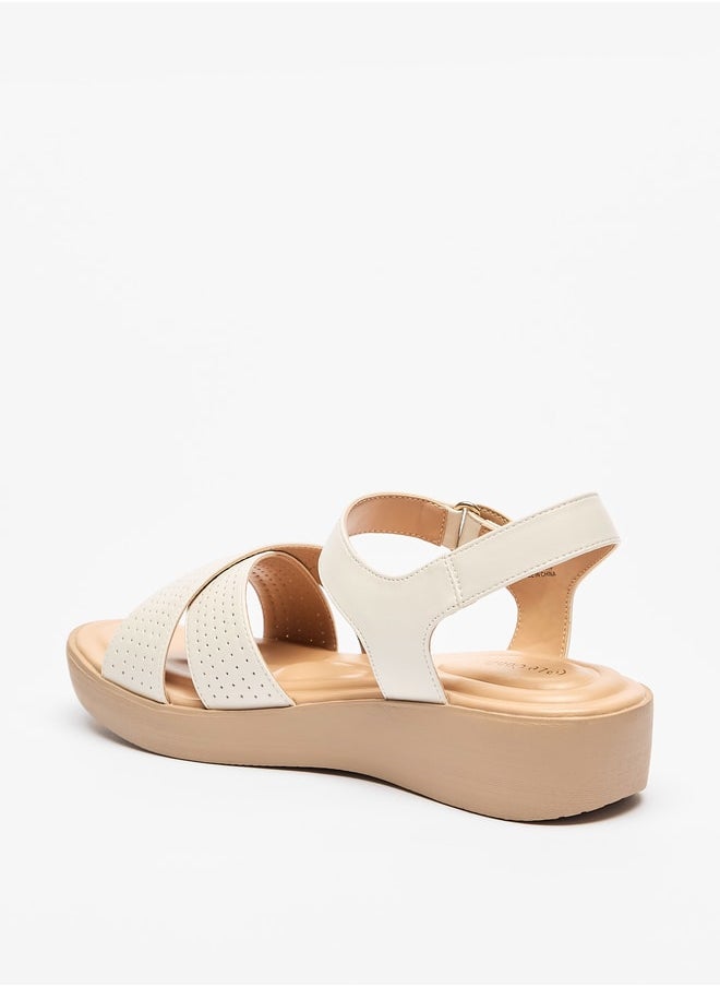 Le Confort - Women's Cross Strap Sandals with Hook and Loop Closure - Image 1