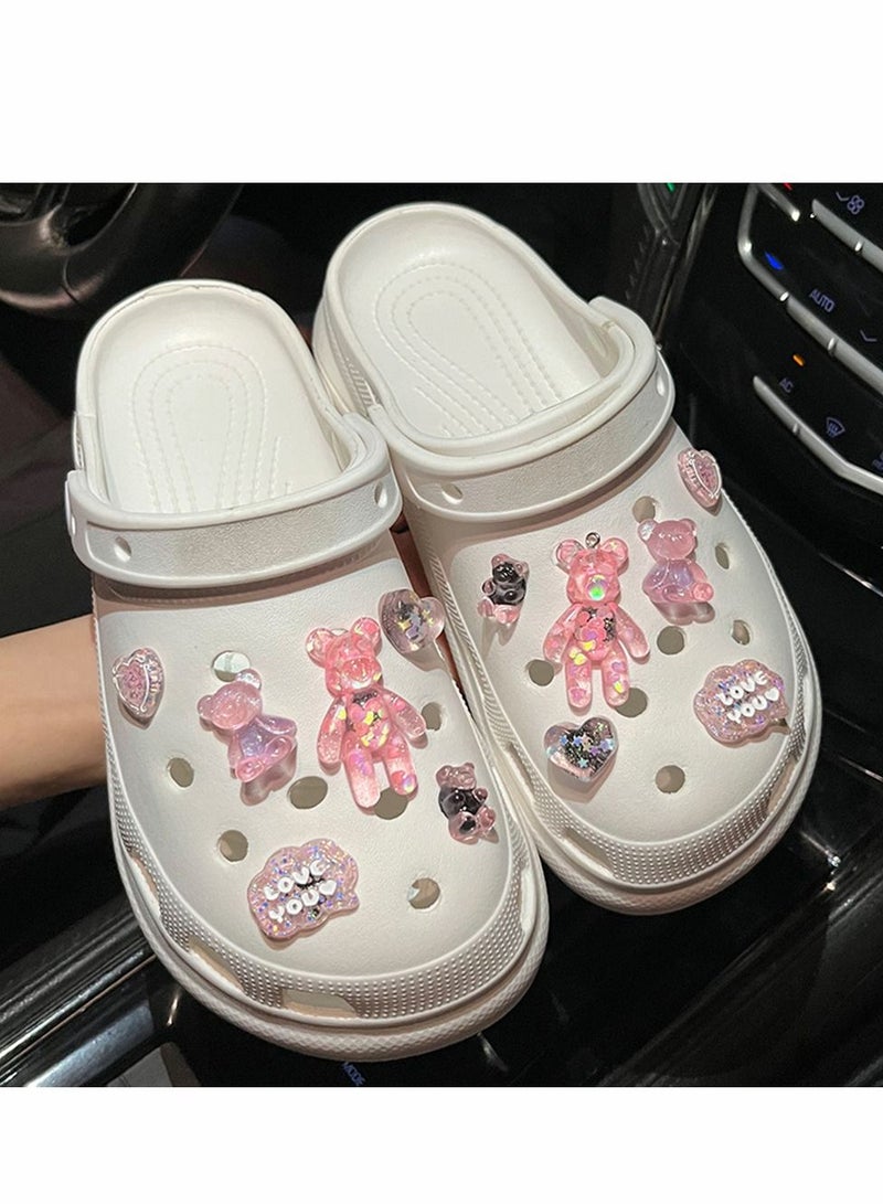 Excefore تعويذة حذاء كروكس وردية 12 قطعة - Image 2