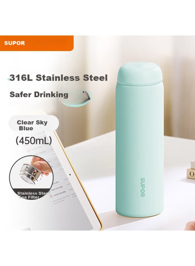 Supor Insulated 316l Stainless Steel Business Tea Separation Cup Men's Portable Car Travel Cold Water Bottle Birthday Gift