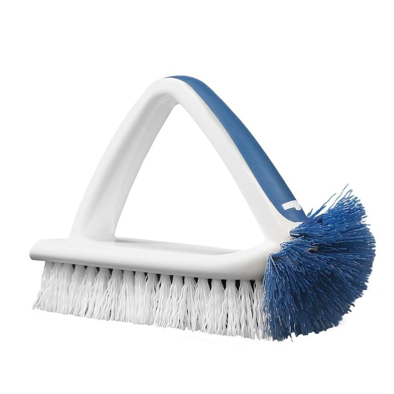 Unger 2in1 Bath and Tile Scrubber Brush Tool Crevice Cleaning Supplies Dishwasher Safe Rounded Bristles for Bathroom Scrubbing Great for Tile Bathtubs and Showers