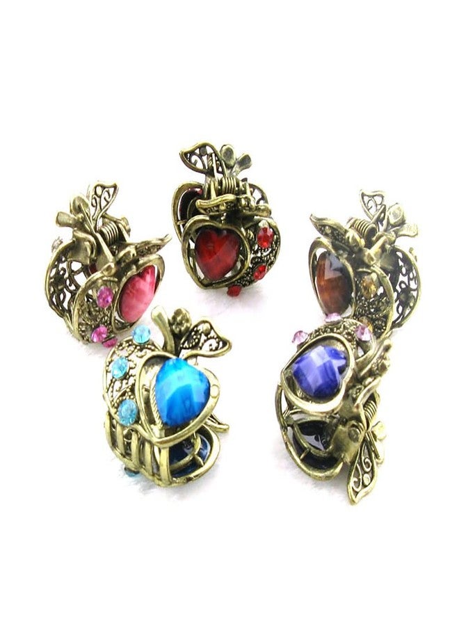 Fodattm 12PCS Women Vintage Alloy Mini Hair Jaw Clip Rhinestone No-Slip Hair Grip Hair Pin Hair Claw Small Bang Clip Hair Clamp (Style 3) - Image 3