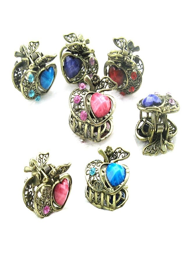 Fodattm 12PCS Women Vintage Alloy Mini Hair Jaw Clip Rhinestone No-Slip Hair Grip Hair Pin Hair Claw Small Bang Clip Hair Clamp (Style 3) - Image 1