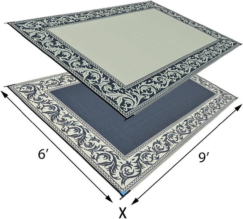 Stylish Camping RD1 Black/Beige 6-Feet X 9-Feet Classical Mat - Image 2