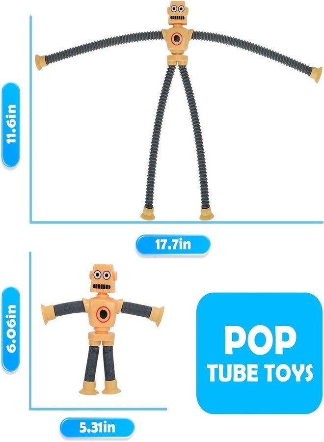 DEOXY Funny Pop Tubes Sensory Toy for Toddlers, Telescopic Suction Cup Robot Toy, Educational Fidget Toys for Anxiety Kids for 3 4 5 6 7 8 9 Year Old Boys Girls (Sent Any one Color) - Image 2