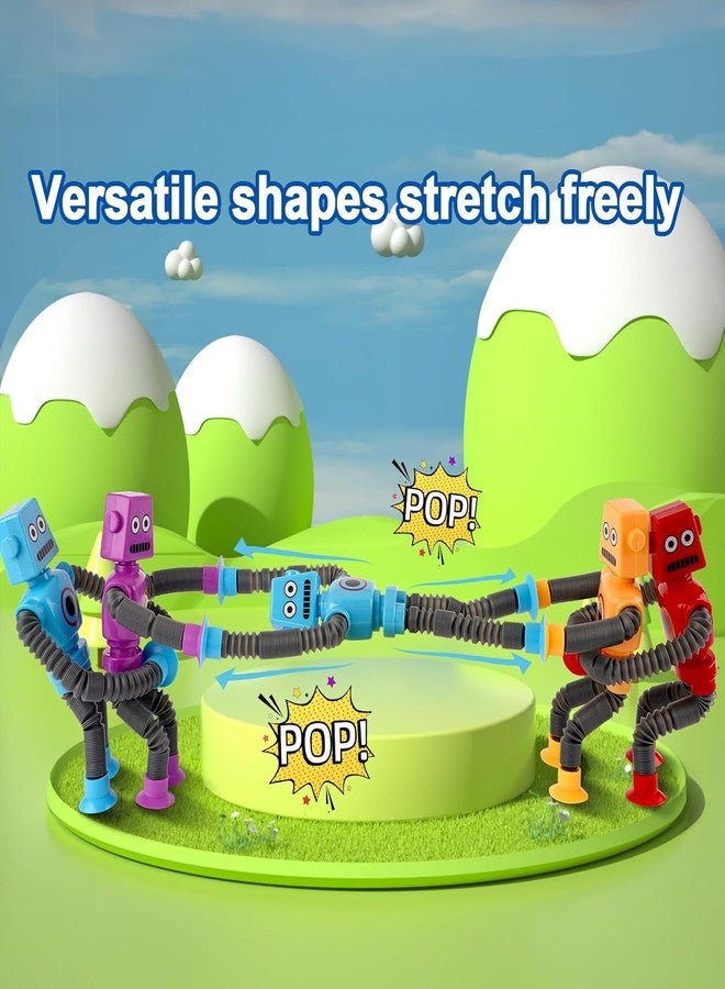 DEOXY Funny Pop Tubes Sensory Toy for Toddlers, Telescopic Suction Cup Robot Toy, Educational Fidget Toys for Anxiety Kids for 3 4 5 6 7 8 9 Year Old Boys Girls (Sent Any one Color) - Image 3
