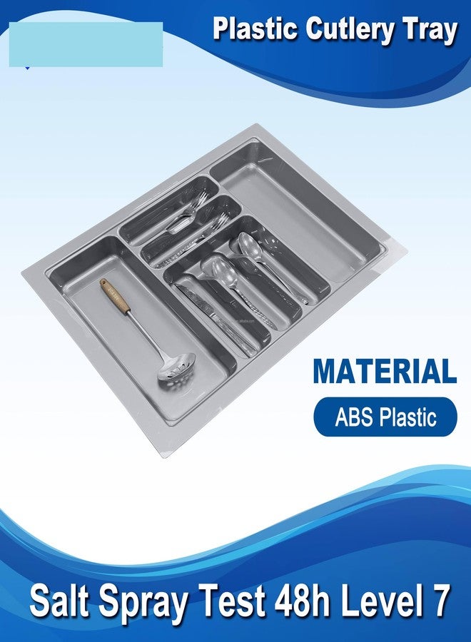 DBR Imported PVC Cutlery Tray For Kitchen Drawer Width 600mm /Modular Kitchen Drawer Organiser (Tray Dimension 21 x 19 INCH) Gray - Image 3