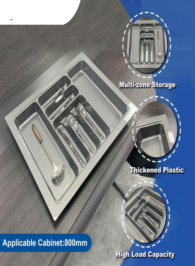 DBR Imported PVC Cutlery Tray For Kitchen Drawer Width 600mm /Modular Kitchen Drawer Organiser (Tray Dimension 21 x 19 INCH) Gray - Image 4