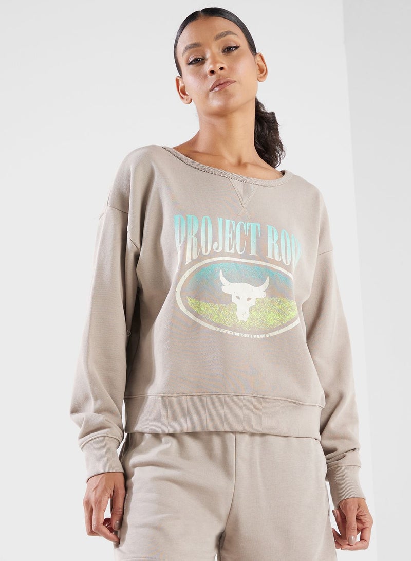 UNDER ARMOUR Project Rock Terry Long Sleeve Sweatshirt - Image 1