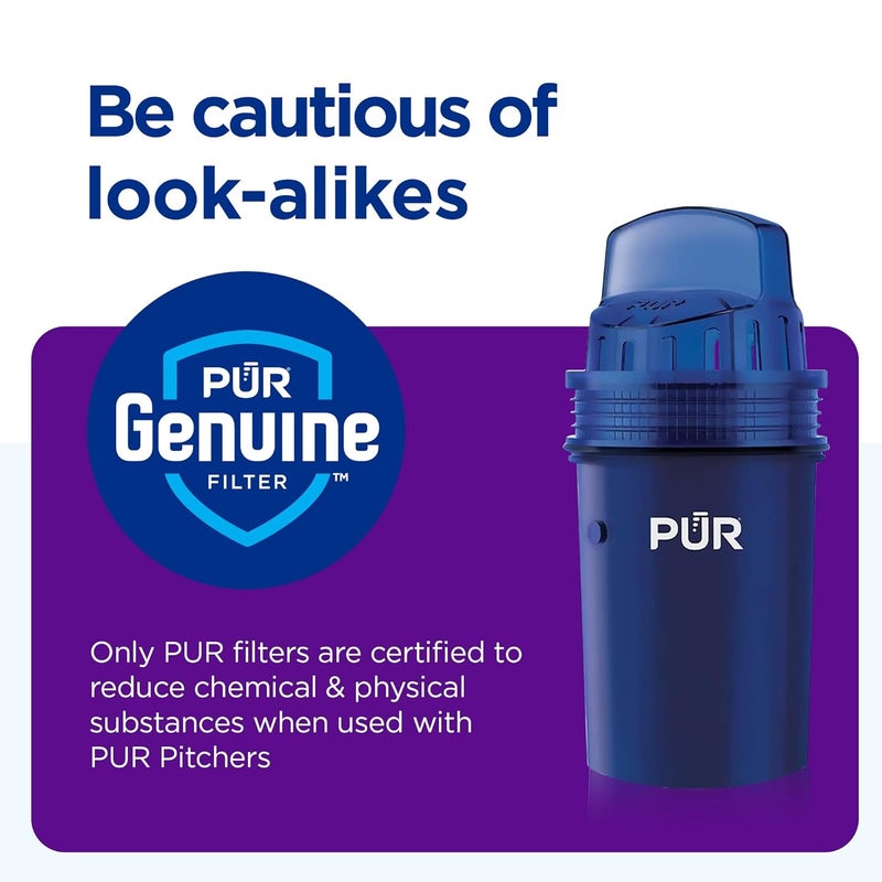 PUR 7Cup Water Filter Pitcher Cleaner GreatTasting Water Dishwasher Safe Powerful Faster Filtration LockFit Cap Design White - Image 5