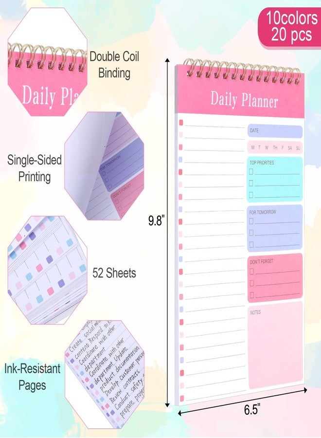 simarro 20 Pack Daily To Do List Notebook, 5.12x8.5 Inches 30 Sheets Daily List Planner for Classroom Office Plan Work Schedule Checklist - Image 2