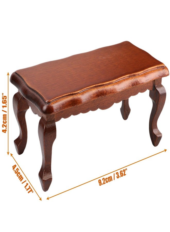 KH866 Miniature Coffee Tea Table 1:12 Furniture End Table for Doll House Long Side Table Room Ornaments Living Room Bedroom Library Scene Decoration Accessories (Brown) - Image 2