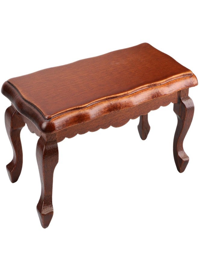 KH866 Miniature Coffee Tea Table 1:12 Furniture End Table for Doll House Long Side Table Room Ornaments Living Room Bedroom Library Scene Decoration Accessories (Brown) - Image 1