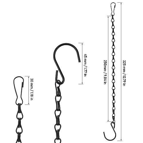 MOUYAT 40 Pack 10 Inch Black Plant Hanging Chains Heavy Duty Hanging Basket Chains with Hooks Plant Hanger Extender Chain for Baskets Bird Feeder Wind Chime - Image 3